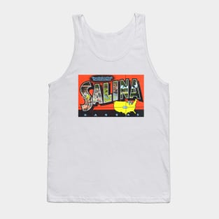 Greetings from Salina, Kansas - Vintage Large Letter Postcard Tank Top